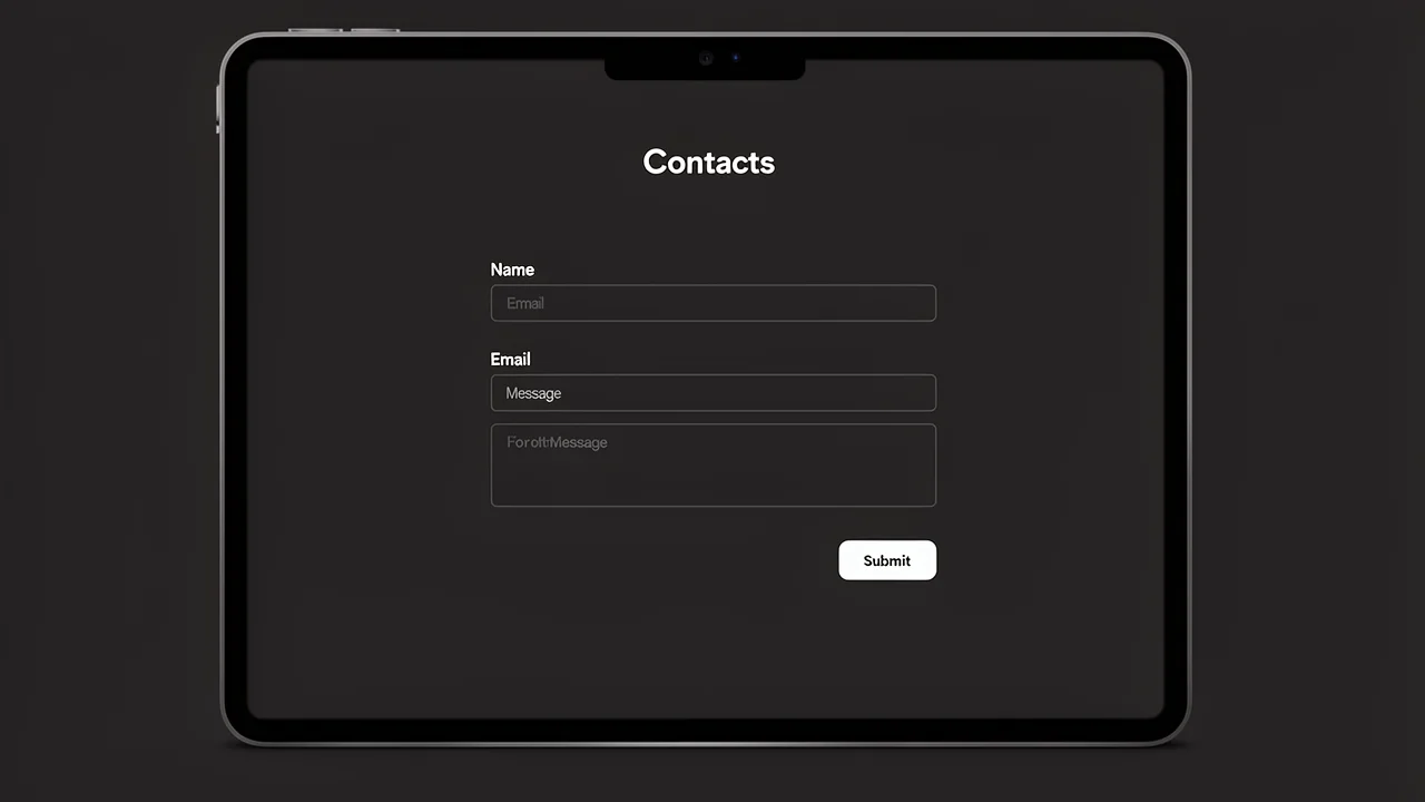 A modern contact form interface on a digital device, representing the point of connection for professional SEO inquiries.